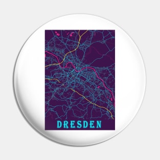 Dresden Neon City Map, Dresden Minimalist City Map Art Print Pin