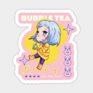 Kawaii Bubble Tea Boba Cute Anime Girl Magnet