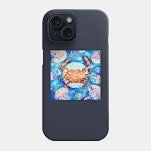 a crab and jellyfish Phone Case