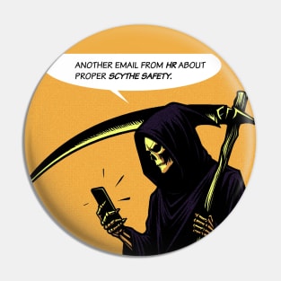 Grim Reaper human relation scythe safety Pin