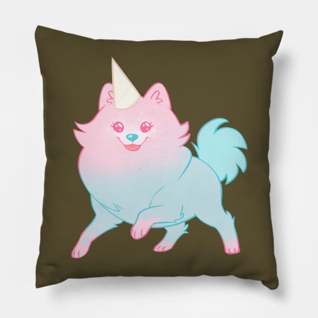 Cotton Candy Pom Pillow by rollingrabbit