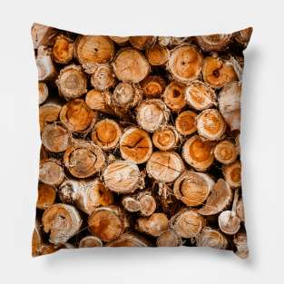 Wood Logs Stacked High & Dry Pillow