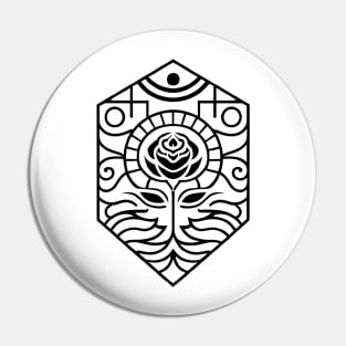 Line Art Rose (Black) Pin