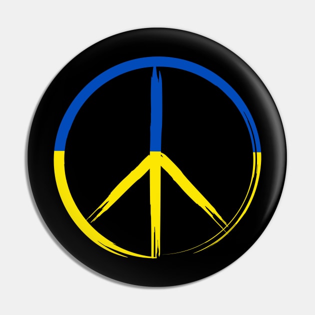 Ukrainian Flag Peace Sign Pin by Scar