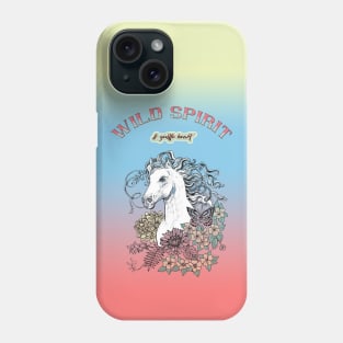 Wild Spirit and Gentle Heart - White Horse and Flowers Phone Case