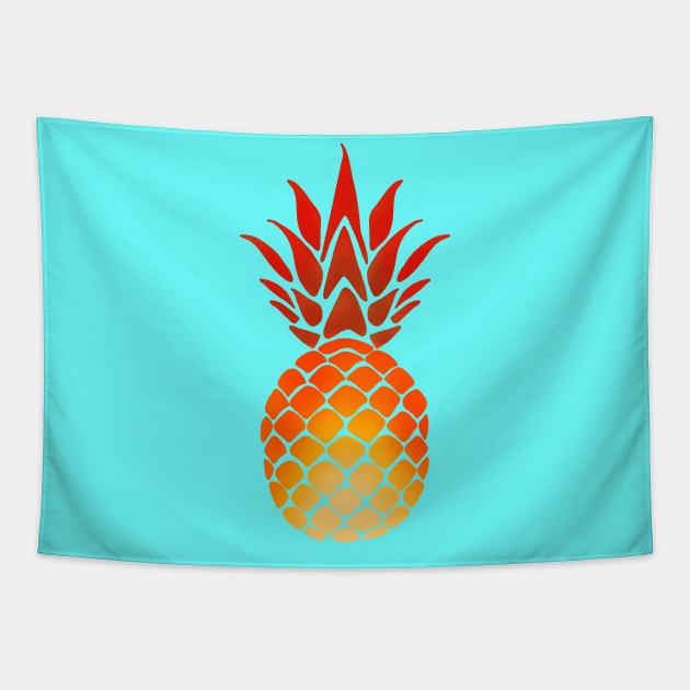 Pineapple Red Tapestry by Danispolez_illustrations