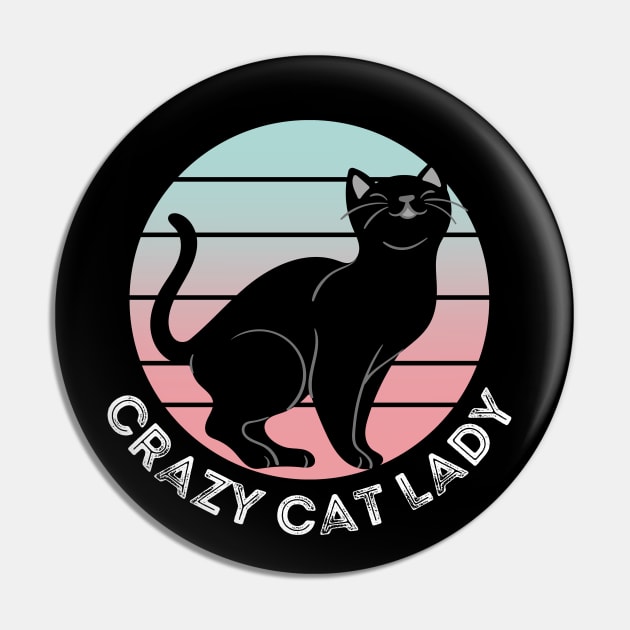 Crazy Cat Lady, Cat Merch Design Pin by Hifzhan Graphics