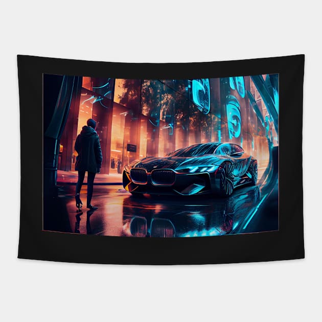 Bavarian Luxury Automotive Brand - at dusk, more later Tapestry by baseCompass