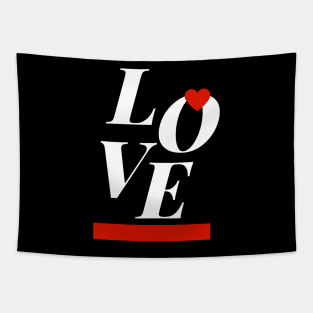 Love red heart and horizontal line Tapestry