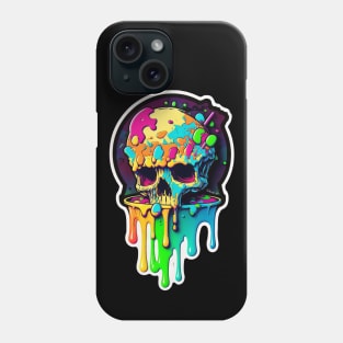 Colorful melting Skull head design #8 Phone Case