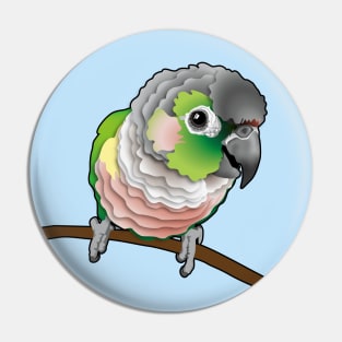 Super Cute Green Opal Yellow Side Conure Pin