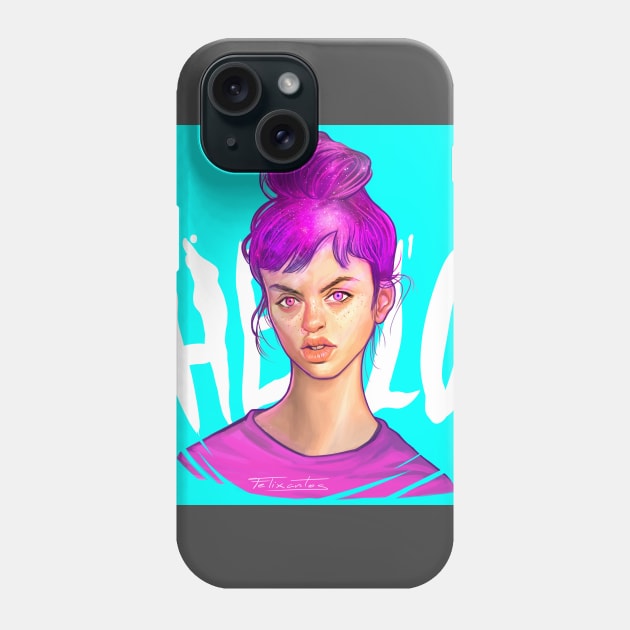 Hello Girl Phone Case by felixantosart