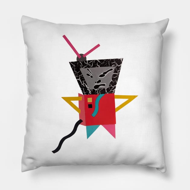 ROBOTS CRABBY MR TV ROBOT Memphis Post Modern Pop Style Pillow by SwagOMart