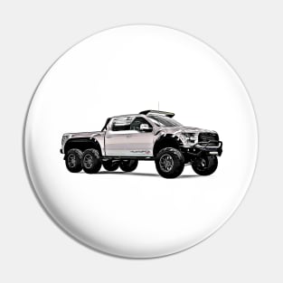 VelociRaptor Truck Cartoon Pin