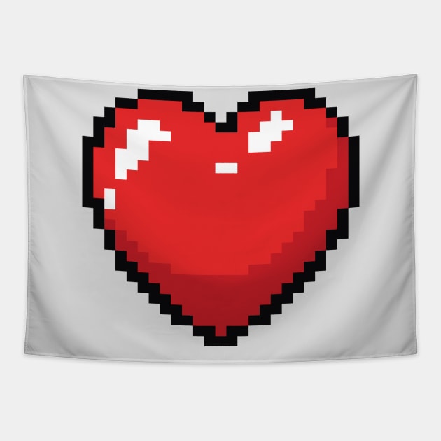 Pixel Heart - Valentines Day Love Tapestry by TwistedCharm