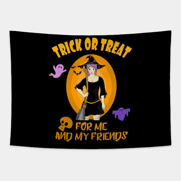 Trick or treat children costume witch Tapestry by Lomitasu