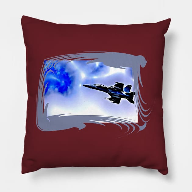 Fighter Aircraft Pillow by Arie