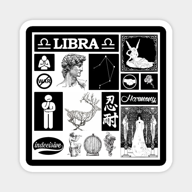 LIBRA ZODIAC SIGN CHART Magnet by DEMON LIMBS