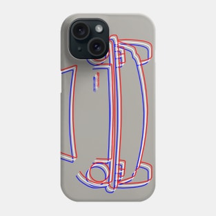 Triumph Spitfire classic car outline line graphic (red white blue) Phone Case