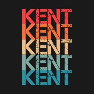 Kent Retro Vintage Repeated Text T-Shirt