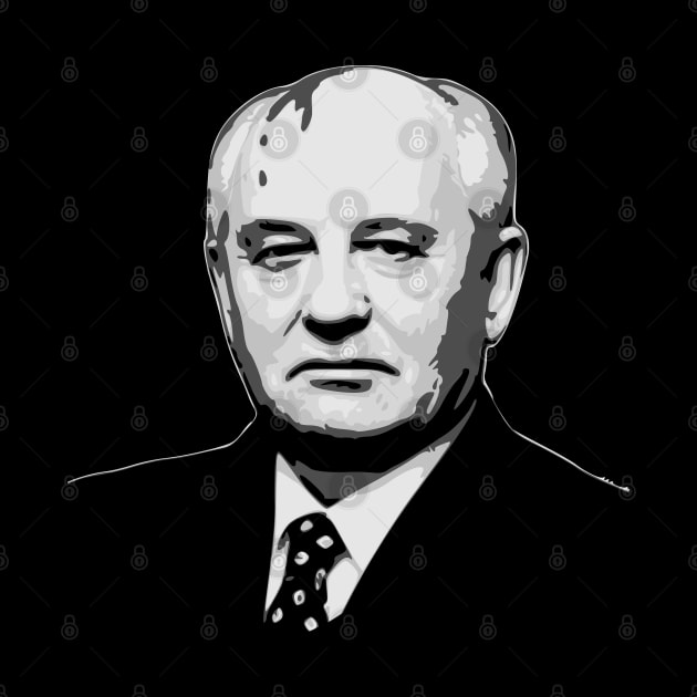 Mikhail Gorbachev Black and White by Nerd_art