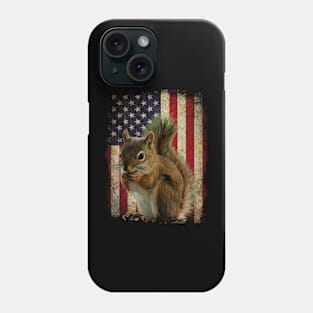 American Flag Squirrel Charm, Urban Wildlife Couture Tee Delight Phone Case