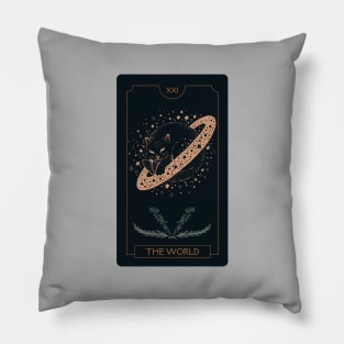 Cat Tarot Card | The World XXI Pillow