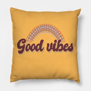 Good vibes inca rainbow Pillow