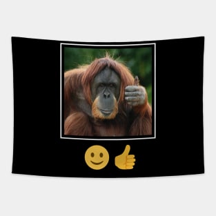 Orangutan Thumbs Up Emoji Tapestry