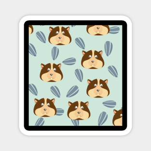 Guinea Pigs Pattern With Sunflower Seeds Graphic illustrations Magnet