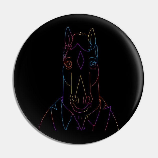 Bojack Neon Lineart Pin by shamila