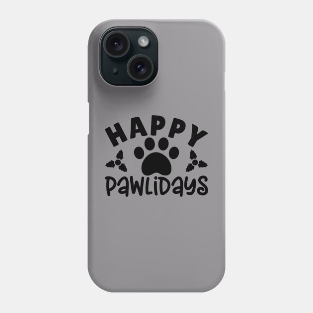 Happy Pawlidays Phone Case by Designz4U