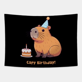 Cappy Capy Birthday Capybara Tapestry