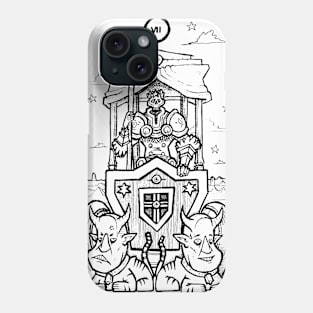Black and White Tarot The Chariot Phone Case