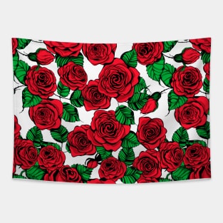 Red roses pattern Tapestry