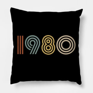 1980 Birth Year Retro Style Pillow