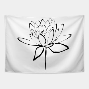 Black Lotus Calligraphy Tapestry