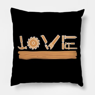 Wood Working Love Design for Carving Fans Pillow