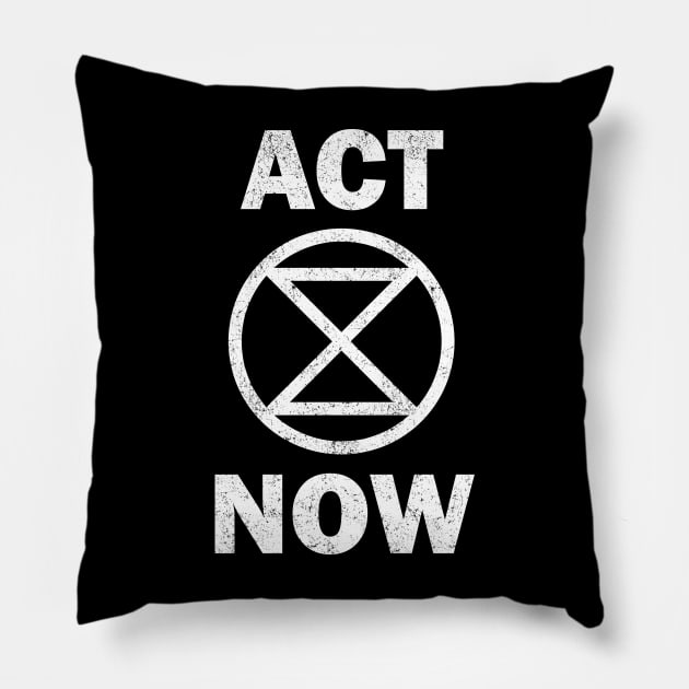 ACT NOW Extinction Rebellion Pillow by PaletteDesigns