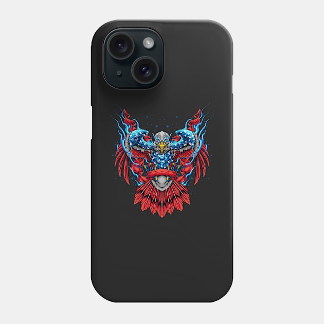 American Flag Eagle Superhero Phone Case by BDAZ