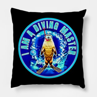 The diving master in otter Pillow