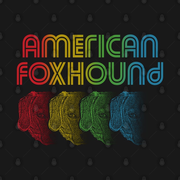 Cool Retro Groovy American Foxhound Dog by Madfido