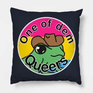 Pride Frog with a cowboy hat- Pansexual Pillow