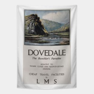 Dovedale, Peak District - Vintage Railway Travel Poster - 1900s Tapestry