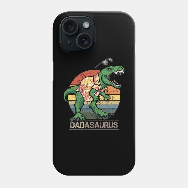 Retro Dadasaurus T Rex Dinosaur in Funny Dad Fashion for Cool Fathers Phone Case by hobrath