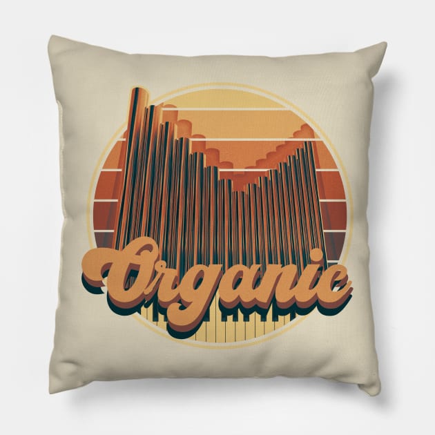Retro Pipe Organ Design Pillow by Crimson Lizard