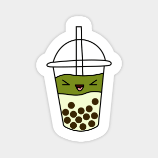 happy matcha boba cute Magnet