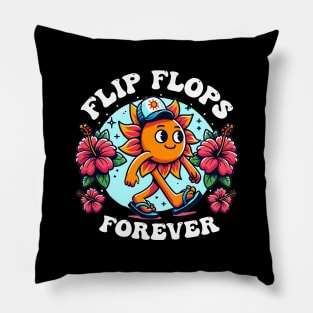 Flip Flops Forever - Summer Vacation Beach Pillow