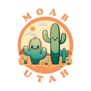 Moab Utah Cute Kawaii Desert Cactus Couple T-Shirt