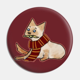 red and gold cat Pin